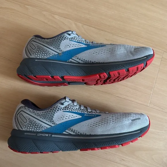 COPY - BROOKS MENS GHOST 14 NEUTRAL ROAD RUNNING SHOE SNEAKER GRAY BLUE SIZE 8.5