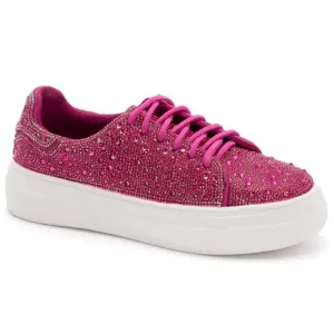 CORKYS Bedazzled Fuchsia Pink Rhinestone Sneakers Tennis Shoes 7-11 NWT