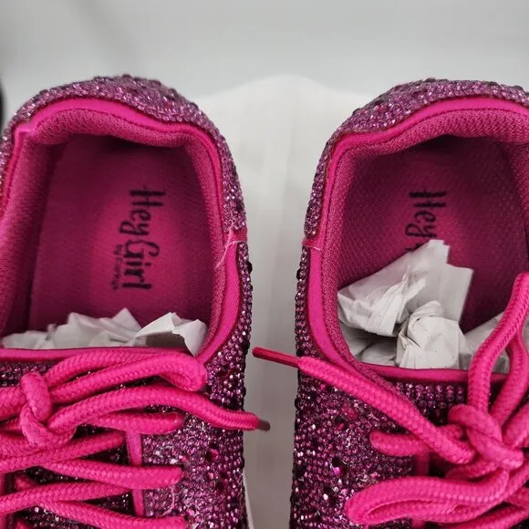 CORKYS Bedazzled Fuchsia Pink Rhinestone Sneakers Tennis Shoes 7-11 NWT