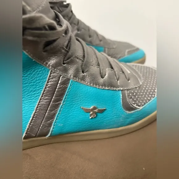 Creative Recreation Men's Milano High Turquoise Aqua Silver Sneakers Shoes 10
