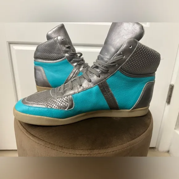 Creative Recreation Men's Milano High Turquoise Aqua Silver Sneakers Shoes 10