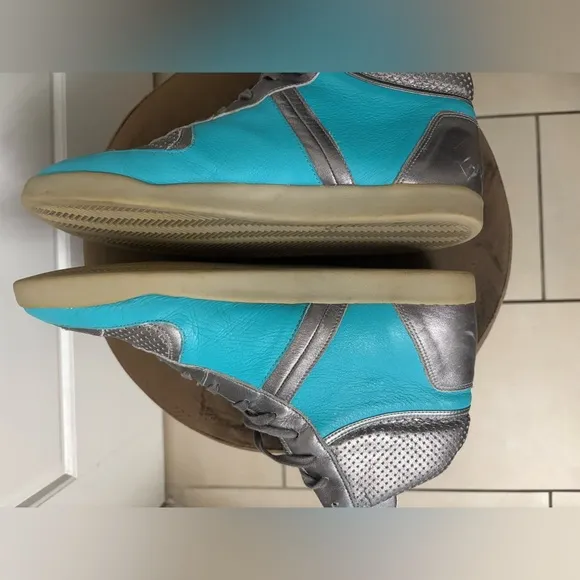 Creative Recreation Men's Milano High Turquoise Aqua Silver Sneakers Shoes 10