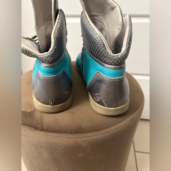 Creative Recreation Men's Milano High Turquoise Aqua Silver Sneakers Shoes 10