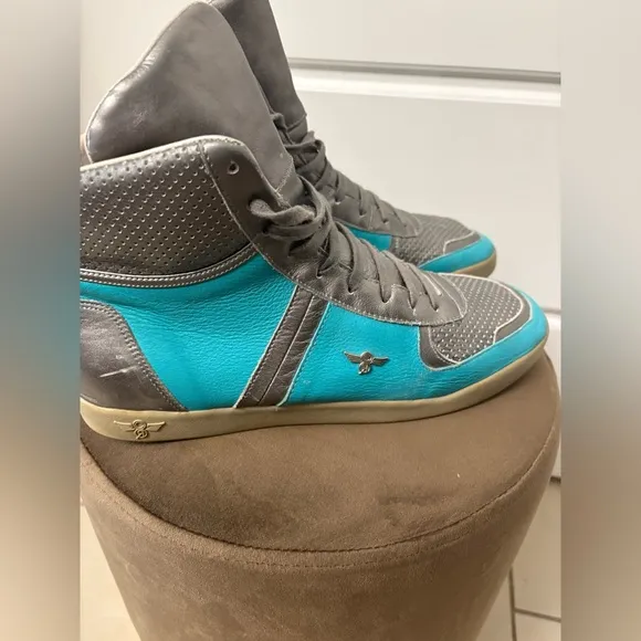 Creative Recreation Men's Milano High Turquoise Aqua Silver Sneakers Shoes 10