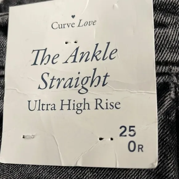 Curve Love Ultra High Rise Ankle Straight Jeans “25 Regular”