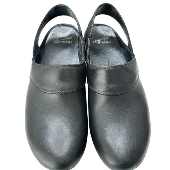 Dansko Black Leather Clogs Mules EU 39 US 8.5 / 9 Professionally Comfort Shoes