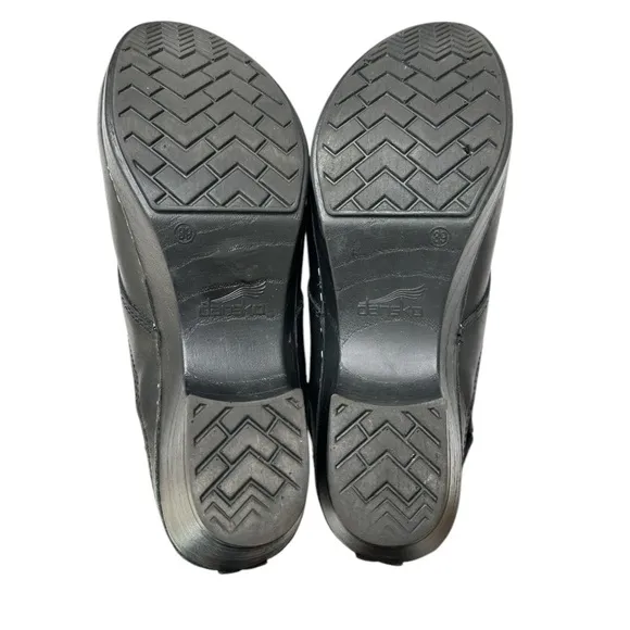 Dansko Black Leather Clogs Mules EU 39 US 8.5 / 9 Professionally Comfort Shoes