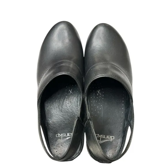 Dansko Black Leather Clogs Mules EU 39 US 8.5 / 9 Professionally Comfort Shoes