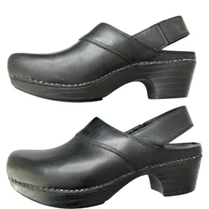Dansko Black Leather Clogs Mules EU 39 US 8.5 / 9 Professionally Comfort Shoes