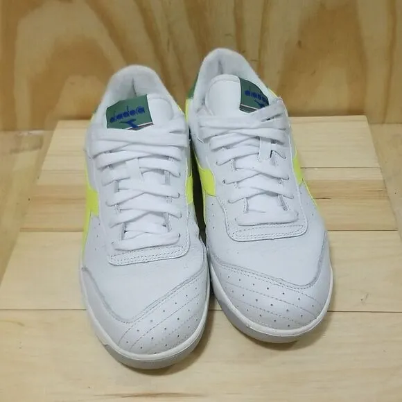 Diadora Maverick  Ball White Volt Green  men's Tennis Shoes ITALY Men's size 9