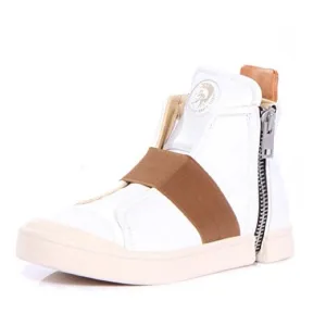 Diesel S Nentish Strap Zip White Dijon Boot Sneakers