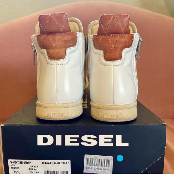 Diesel S Nentish Strap Zip White Dijon Boot Sneakers