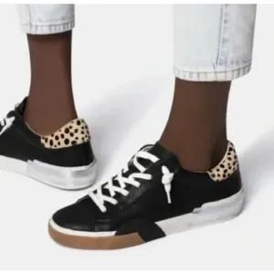 Dolce Vita Zina Black Leather Multi Tennis Shoes Size 9.5
