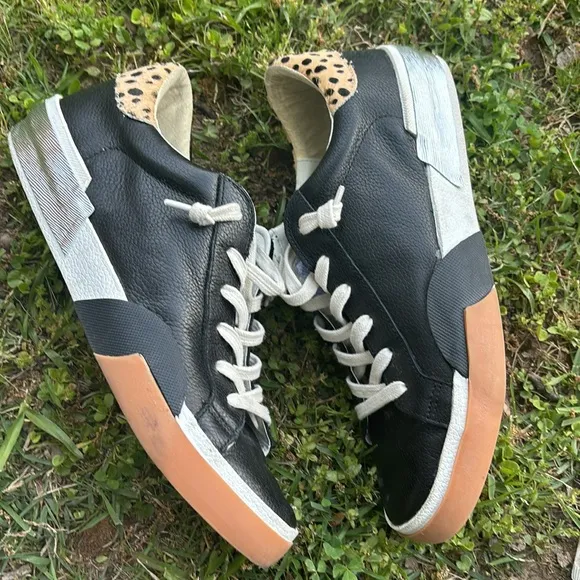 Dolce Vita Zina Black Leather Multi Tennis Shoes Size 9.5