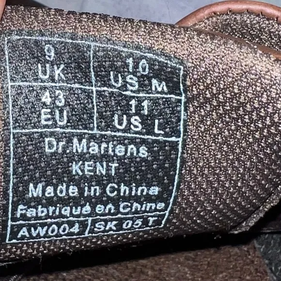 Dr Martens kent leather dark brown crazy horse action oxfords shoes men’s 10