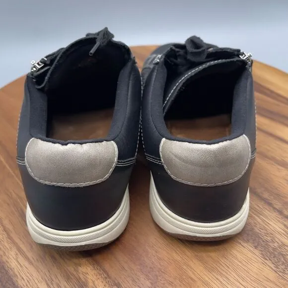 Earth Womens Netta Leather Sneaker Black SIze 10 W Comfort Walking