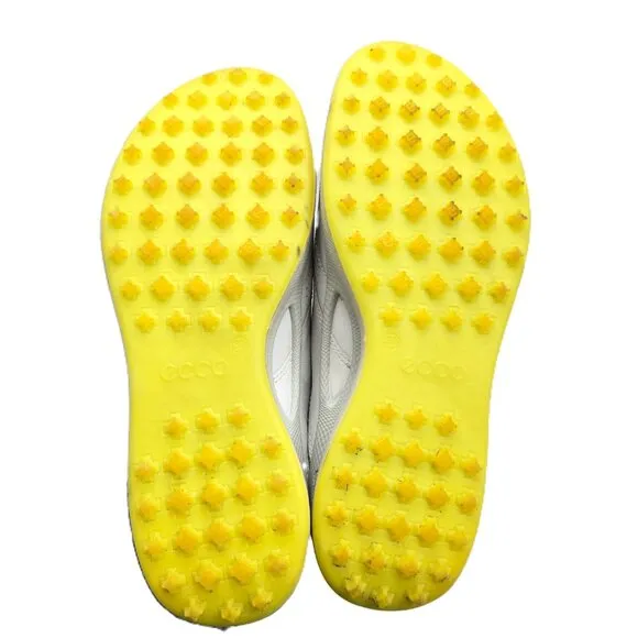 ECCO Biom Hybrid Hydromax White Spikeless Yak Leather Comfort Golf Shoes