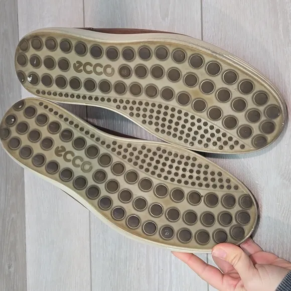 Ecco Men's Brown Leather Slip On Shoes Sneakers Sz 48/14