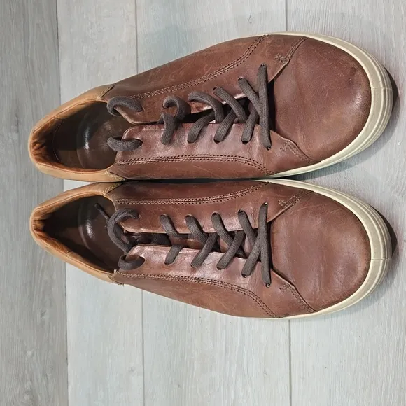 Ecco Men's Brown Leather Slip On Shoes Sneakers Sz 48/14