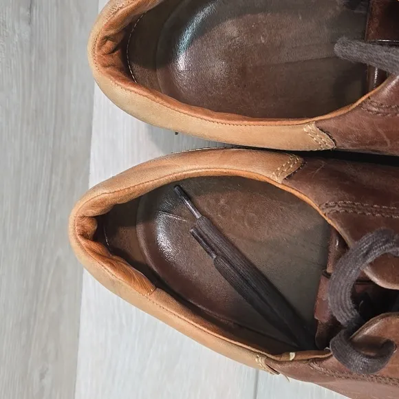 Ecco Men's Brown Leather Slip On Shoes Sneakers Sz 48/14