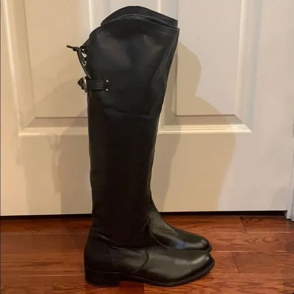 Eden Shoes black leather Over The Knee back buckle EU 37 Italy