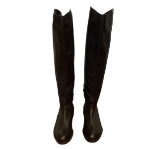 Eden Shoes black leather Over The Knee back buckle EU 37 Italy