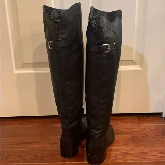 Eden Shoes black leather Over The Knee back buckle EU 37 Italy