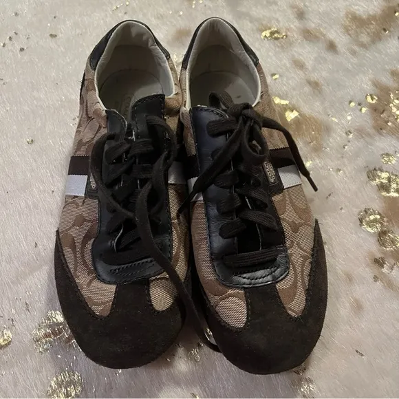 EUC Coach 7 Joss Sneakers Brown/White Tennis Shoes