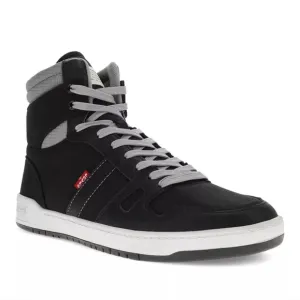 EUC Levi's BB Hi Men's High-Top Sneakers Tennis Shoes Gray Black, Sz 11
