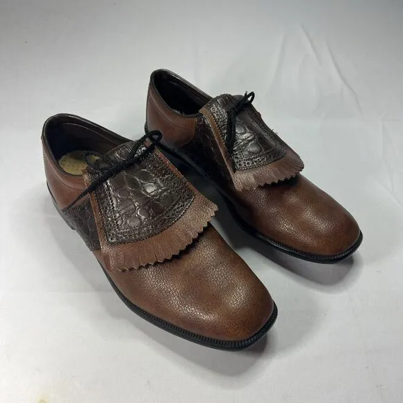EUC Vintage Jack Nicklaus Leather Golf Shoes Metal Cleats 12 B