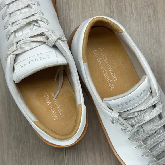 Everlane Shoes Womens 10 Lace Up Releather Low Top Tennis Sneakers Classic White
