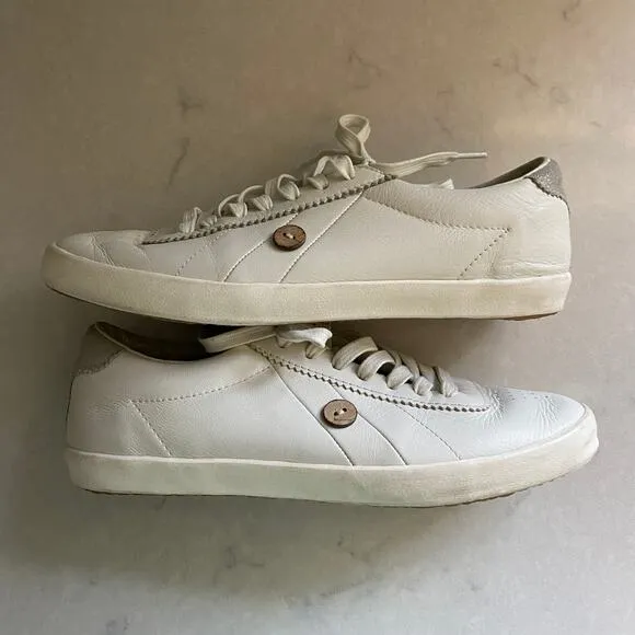Faguo Men's White Leather Tennis Shoes Sneakers sz 6