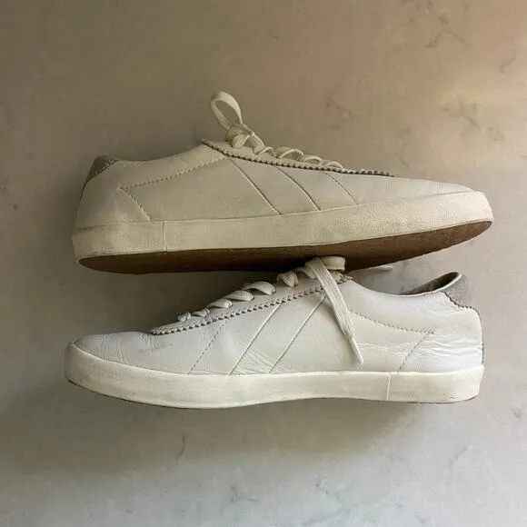 Faguo Men's White Leather Tennis Shoes Sneakers sz 6