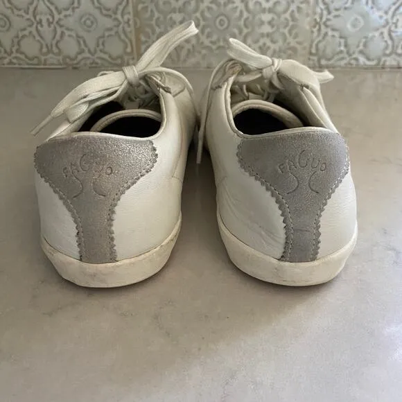 Faguo Men's White Leather Tennis Shoes Sneakers sz 6