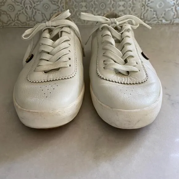 Faguo Men's White Leather Tennis Shoes Sneakers sz 6