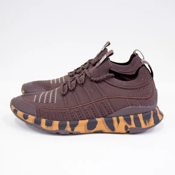Fitflop Sneakers Women's 8.5 Vitamin FF E01 Knit Sports Trainer Mix Brown Animal