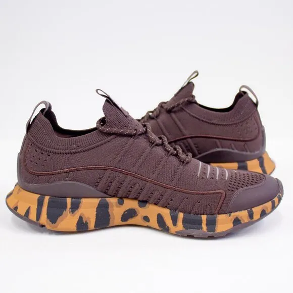 Fitflop Sneakers Women's 8.5 Vitamin FF E01 Knit Sports Trainer Mix Brown Animal