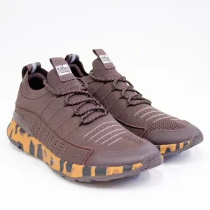 Fitflop Sneakers Women's 8.5 Vitamin FF E01 Knit Sports Trainer Mix Brown Animal
