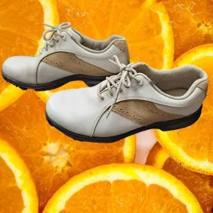 FootJoy FJ White and Tan Saddle‎ Shoe Cleats Size 7