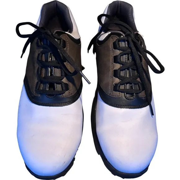 Footjoy Greenjoys Mens Size- 11m Brown/White Soft Cleats Golf Shoes 45516
