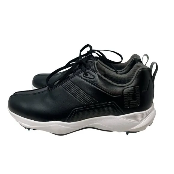 FootJoy Men's 10 eComfort Waterproof Black Golf Shoes Spikes 57700 NWOB FJ 2022