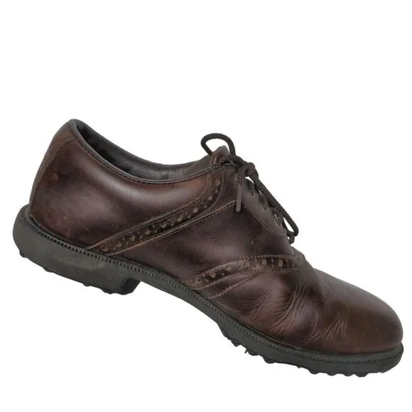Footjoy Men's E-Comfort Brown Leather Lace Up Golf Shoes Size 9 M