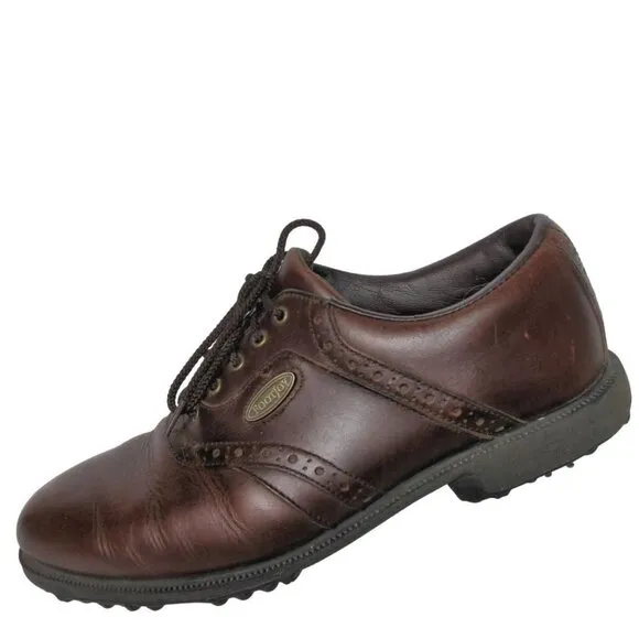 Footjoy Men's E-Comfort Brown Leather Lace Up Golf Shoes Size 9 M