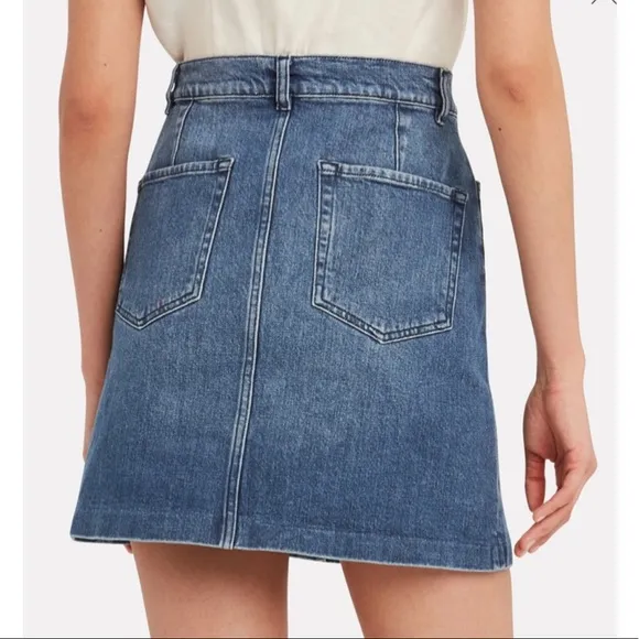 FRAME Claire Button down Denim skirt