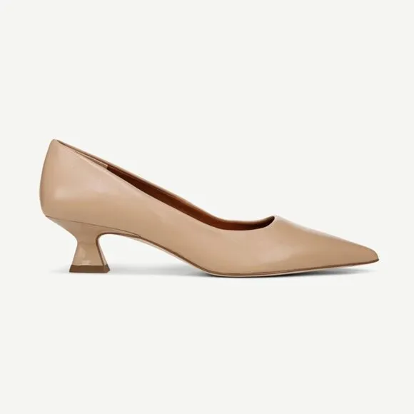 Franco Sarto Diva Low Heel Pump In Nude Leather