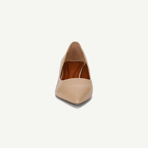 Franco Sarto Diva Low Heel Pump In Nude Leather
