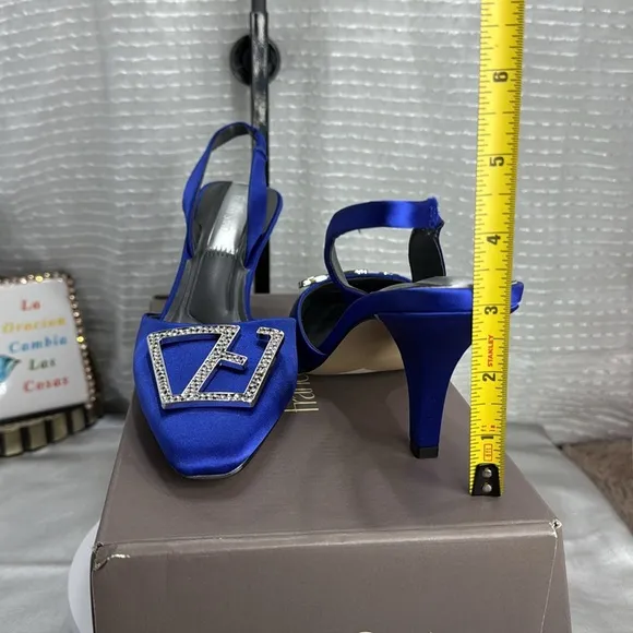 Franco Sarto Women's Blue Slingback Heels,Size 6.5 M
