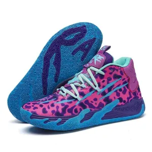 Generic Mens High Top Basketball Shoes Rubber Sole Anti Slip Sports Shoes Outdoor Training Basketball Boots Color  Pink Size  5 US