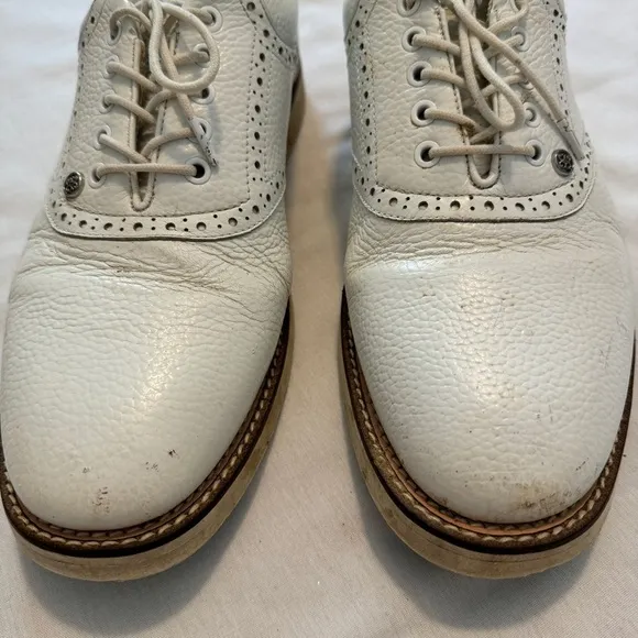 G/Fore 11.5 Saddle Gallivanter White Leather Golf Cleats Shoes