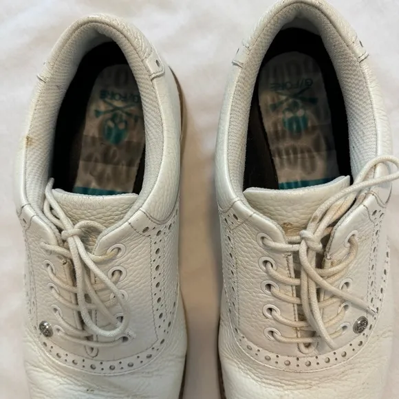 G/Fore 11.5 Saddle Gallivanter White Leather Golf Cleats Shoes